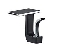 NBYGSC Mixer Tap, Brass, Basin taps Hot and Cold Water, Single Handle, Waterfall Bathroom Faucet, Black Silver