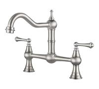 NBYGSC Mixer Taps Brass Bridge with Faucet Suitable for Kitchen Sink Brushed Without Side Sprayer