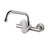 NBYGSC Mount 304 Stainless Steel, Kitchen Wall-Mounted, Hot and Cold Water, Multi-Funct, Swivel, Balcony Laundry Pool, Faucet- Tube Wall Faucet