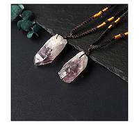 NBYGSC Natural Crystal Rough 1PC Natural Sapphire Stone Pendant with Pink Quartz Amethyst Necklace for Gift Women& Stone Mineral Specimen (Color : 233, Size : 1pc)