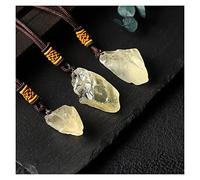 NBYGSC Natural Crystal Rough 1PC Natural Sapphire Stone Pendant with Pink Quartz Amethyst Necklace for Gift Women& Stone Mineral Specimen (Color : Yellow, Size : 1pc)