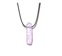 NBYGSC Natural Raw Minerals Lucky Reiki ing Crystal Quartz Stone Necklace Jewelry Pendulum Natural Tigereye Lazuli Citrin Necklace Crystal Decorations (Size : Black Plated)