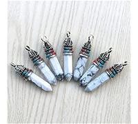 NBYGSC Natural Stone Crystal Pillar Point Amethyst Opal Pendant and Necklace Ladies Jewelry Making Jewelry 24 PiecesCrystal Crystal Stone Colleion (Size : Howlite)