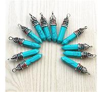 NBYGSC Natural Stone Crystal Pillar Point Amethyst Opal Pendant and Necklace Ladies Jewelry Making Jewelry 24 PiecesCrystal Crystal Stone Colleion (Size : Turquoise)