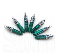 NBYGSC Natural Stone Crystal Pillar Point Amethyst Opal Pendant and Necklace Ladies Jewelry Making Jewelry 24 PiecesCrystal Crystal Stone Colleion (Size : Malachite)