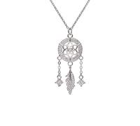 NBYGSC Necklace Dream Catcher Feather Tassel Necklace Female Clavicle Chain Pendant Rose Gold Ladies Necklace (Rose Gold B)