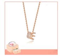 NBYGSC Necklace for Women Crown Necklace Female Clavicle Chain Temperament Cold Wind Rose Pendant for Girlfriend Gift Choker Necklace Household