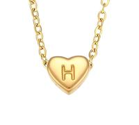 NBYGSC Necklace For Women, Minimalist Small Love Heart Letter Pendant Necklace, Chunky Heart Necklace, Heart Necklace, Olivia Necklace, Heart Necklace Red, Gold Red Heart