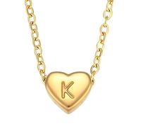 NBYGSC Necklace For Women, Minimalist Small Love Heart Letter Pendant Necklace, Chunky Heart Necklace, Heart Necklace, Olivia Necklace, Heart Necklace Red, Gold Red Heart
