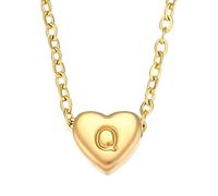 NBYGSC Necklace For Women, Small Love Heart L M N O P Q R S T U Letter Necklace, Chunky Heart Necklace, Heart Necklace, Olivia Necklace, Heart Necklace Red, Gold Red Heart