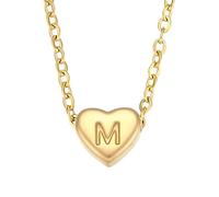 NBYGSC Necklace For Women, Small Love Heart L M N O P Q R S T U Letter Necklace, Chunky Heart Necklace, Heart Necklace, Olivia Necklace, Heart Necklace Red, Gold Red Heart
