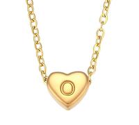 NBYGSC Necklace For Women, Small Love Heart L M N O P Q R S T U Letter Necklace, Chunky Heart Necklace, Heart Necklace, Olivia Necklace, Heart Necklace Red, Gold Red Heart