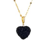 NBYGSC Necklace For Women, Zircon Heart Pendant Necklace Cute Sweet Geometric Choker, Chunky Heart Necklace, Olivia Necklace, Heart Necklace Red, Gold Red Heart