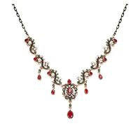 NBYGSC Necklace Luxury Grey Crystal Flower Necklace For Woman Boho Ethnic Wedding Jewelry Antique Color Vintage Necklace,Necklace Household