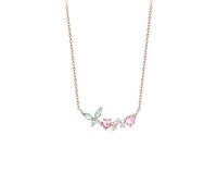 NBYGSC Necklace Necklace Butterfly Flower Pendant Necklace Sweet and Elegant High-End Clavicle Chain Accessories Women's Decorative Necklace Ladies Necklace (Color : Grey) (Grey B)