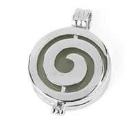 NBYGSC Necklace Reiki Natural Stone Spiral Locket Pendants Aromatherapy Essential Oil Diffuser Necklaces Crystal ing Jewelry Gifts (Size : Green Aventurine)