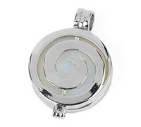 NBYGSC Necklace Reiki Natural Stone Spiral Locket Pendants Aromatherapy Essential Oil Diffuser Necklaces Crystal ing Jewelry Gifts (Size : Opal)