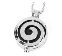 NBYGSC Necklace Reiki Natural Stone Spiral Locket Pendants Aromatherapy Essential Oil Diffuser Necklaces Crystal ing Jewelry Gifts (Size : Black Onyx Chain)