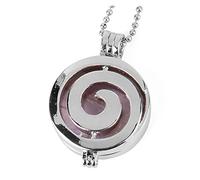NBYGSC Necklace Reiki Natural Stone Spiral Locket Pendants Aromatherapy Essential Oil Diffuser Necklaces Crystal ing Jewelry Gifts (Size : Amethyst Chain)
