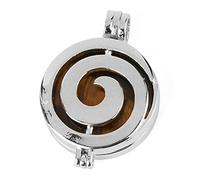 NBYGSC Necklace Reiki Natural Stone Spiral Locket Pendants Aromatherapy Essential Oil Diffuser Necklaces Crystal ing Jewelry Gifts (Size : Tiger Eye)