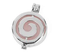 NBYGSC Necklace Reiki Natural Stone Spiral Locket Pendants Aromatherapy Essential Oil Diffuser Necklaces Crystal ing Jewelry Gifts (Size : Rose Quartz)