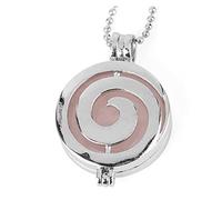 NBYGSC Necklace Reiki Natural Stone Spiral Locket Pendants Aromatherapy Essential Oil Diffuser Necklaces Crystal ing Jewelry Gifts (Size : Rose Quartz Chain)