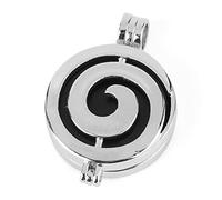NBYGSC Necklace Reiki Natural Stone Spiral Locket Pendants Aromatherapy Essential Oil Diffuser Necklaces Crystal ing Jewelry Gifts (Size : Black Onyx)
