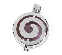 NBYGSC Necklace Reiki Natural Stone Spiral Locket Pendants Aromatherapy Essential Oil Diffuser Necklaces Crystal ing Jewelry Gifts (Size : Amethyst)