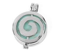 NBYGSC Necklace Reiki Natural Stone Spiral Locket Pendants Aromatherapy Essential Oil Diffuser Necklaces Crystal ing Jewelry Gifts (Size : Turquoise)
