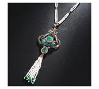 NBYGSC Necklace Unique Bohemia Tassel Necklace Vintage Jewerly Antique Color Ethnic Hand-Beaded Stone Long Necklace For Women,Necklace Household