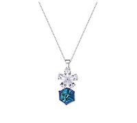 NBYGSC Necklaces for Women Girls Crystal Flower Shape Blue Cube Necklace, Creative Anniversary Pendant, Ladies Necklace, Jewelry Choker Necklaces Household