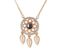 NBYGSC Necklaces for Women Girls Dream Catcher Necklace Projeion One Hundred I Love You Language Clavicle Chain Female Choker Necklaces Household