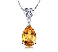 NBYGSC Necklaces for Women Girls Drop Shape 2.6 Carats Citrine Pendant Necklace Pendant Necklace 18'', Jewelry For Women Choker Necklaces Household