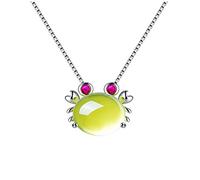 NBYGSC Necklaces for Women Girls Little Crab Pendant Amethyst Pink Crystal Necklace Gemstone Valentine's Day Present Women Jewelry Anniversary Day Birthday Choker Necklaces Household