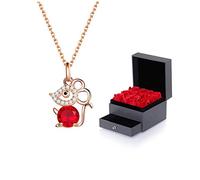NBYGSC Necklaces for Women Girls Little Mouse Necklace Ladies Pendant Lucky Clavicle Chain with Gift Box Choker Necklaces Household