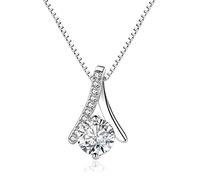 NBYGSC Necklaces for Women, s Women's Crystal Micro-Set Diamond Plated White Gold Pendant Collarbone Chain Human Shape Necklace