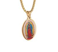 NBYGSC New 2025 Guardian Angel Mary of Guadalupe Pendant Necklace Prayer Men Women Stainless Steel Amulet Decoration Jewelry Commemorative with You Accessories Trendy Best For Gift
