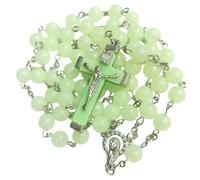 NBYGSC New 2025 Luminous Catholic Cross Rosary Necklace Glowing Light In Dark Beaded Pendant Necklaces Men Women Christians Decoration Jewelry Commemorative Accessories Trendy Best For Gift