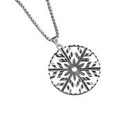 NBYGSC New 2025 Retro Nordic Black Snowflake Pendant Necklace Men and Women Christmas Winter Sweater Chain Decoration Jewelry Commemorative with You Accessories Trendy Creative Best For Gift