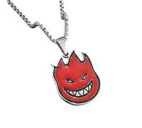 NBYGSC New 2025 Stainless Steel Flame Little Devil Necklace Painted Oil Pendant Fire Men Hip Hop Street Personality Trend Jewelry with For You Accessories Trendy Creative Gift