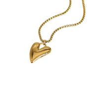 NBYGSC New 2025 Stainless Steel Irregular Heart Pendant Necklace Women Chic Tarnish 18K Gold Plated Decoration Jewelry Commemorative with You Accessories Trendy Creative Best For Gift