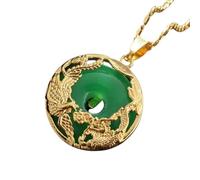 NBYGSC New 2026 Classic Chinese Style Zircon Golden Dragon Mascot Lucky Pendant Necklace Vintage Copper Amulet Jewelry Fashion Trendy Accessories Creative Gift For Women and Men