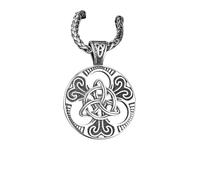 NBYGSC New 2026 Mens Retro Norse Rune Celtic Knot Necklace Gold Color Stainless Steel Viking Symbols Pendant Punk Male Icelandic Jewelry Fashion Trendy Accessories Creative Gift For Women and Men