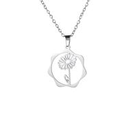 NBYGSC New 2026 Unisex Stainles Stell Birth Flower Necklace Stainless Steel Gold Color Snowdrop Daisy Cosmos Iris Month Floral Pendant Jewelry Gift Fashion Trendy Accessories Creative For Women and