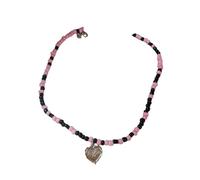 NBYGSC New 2026 Unisex Stainles Stell Dopamine Pink Pendant Black Beaded Necklace Sweet Cute Heart Flower Star Neck Chain Fashion Jewelry Trendy Accessories Creative Gift For Women and Men