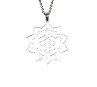 NBYGSC New 2026 Unisex Stainles Stell Flower of Life Necklace Sacred Geometry Mandala Pendant Good Luck Amulet Stainless Steel Jewelry Year Gift Fashion Trendy Accessories Creative For Women and Men