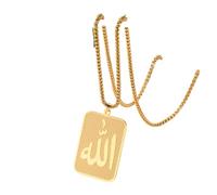 NBYGSC New 2026 Unisex Stainles Stell Islamic Arabic Script Necklace Gold Color Allah Engravable Rune Box Chain Pendant Jewelry Gift Fashion Trendy Accessories Creative For Women and Men