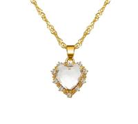 NBYGSC New 2026 Unisex Stainles Stell Luxury Inlaid Heart Green Zircon Necklace with Pendant Elegant Jewelry Sense Love Ornaments Fashion Trendy Accessories Creative Gift For Women and Men