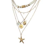 NBYGSC New 2026 Unisex Stainles Stell Retro Beach Jewelry Necklace Soft Pottery Starfish Elephant Flower Pendant Multi Layer Choker Accessories Fashion Trendy Creative Gift For Women and Men