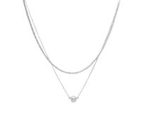 NBYGSC New 925 Sterling Silver Double Layer Necklace Charm Pearl Pendant Choker Birthday Party Women's Fine Decoration Jewelry Commemorative with You Accessories Trendy Best For Gift